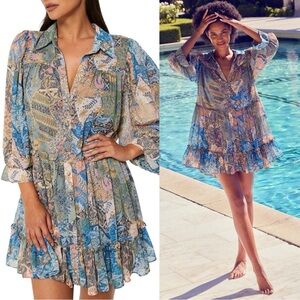 Misa Los Angeles Mita Chiffon Mini Dress Size Medium NWT Batik